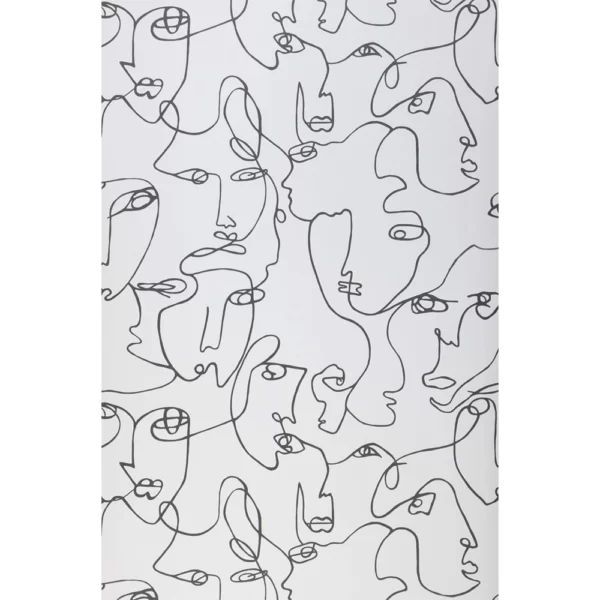 Wink Decor One line drawing abstract face Wallpaper | 50″ sqft. - Wink ...