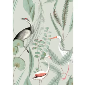 Wink Decor Water Plants Large Birds Wallpaper | 50″ sqft. - Image 2