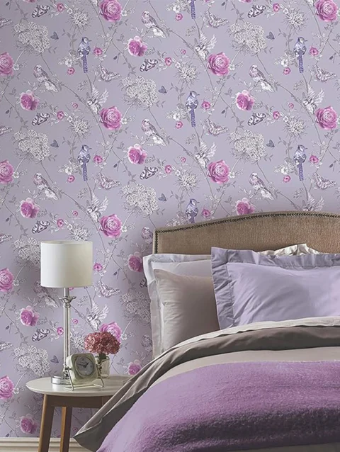 WinkDecor Paradise Garden Lilac Wallpaper | 50″ sqft.
