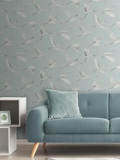 WinkDecor in Flight Birds Cranes Clouds Wallpaper | 50″ sqft.
