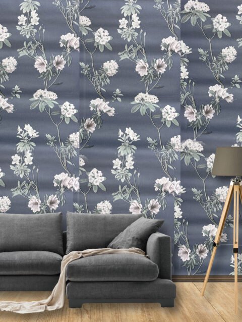 WinkDecor Dark grey Floral Textured Wallpaper | 50″sqft