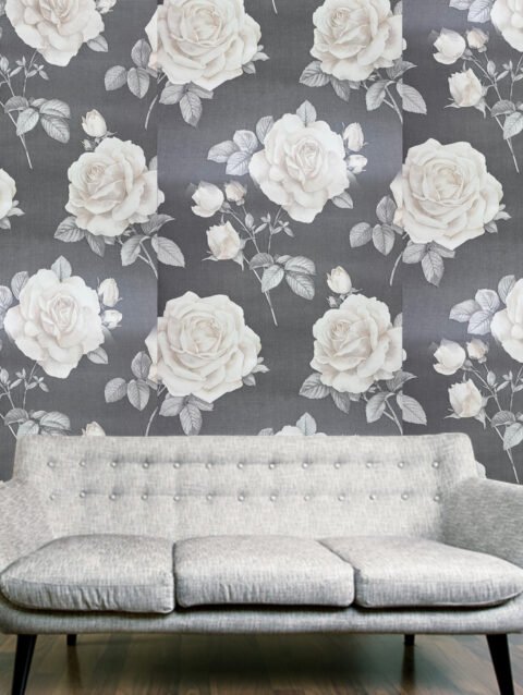 WinkDecor Rosa Floral Navy Blue Wallpaper | 50″sqft