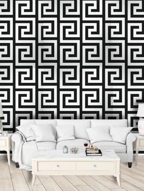 WinkDecor Black & White Versache Wallpaper | 50″sqft