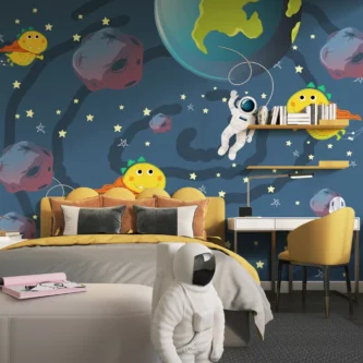 Adorable Astronauts Wallpaper For Kids Room