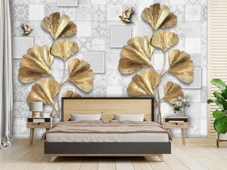 Beautiful Floral Flower with Birds Wallpaper