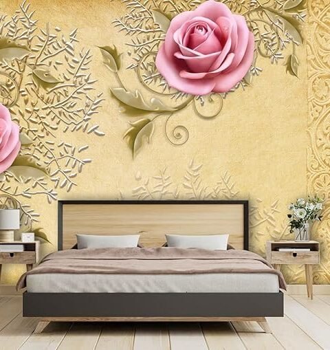 Beautiful Floral Pink Flower Home Wallpaper For Wall