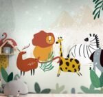 Cartoon Jungle Scene 3D Wallpaper For Wall
