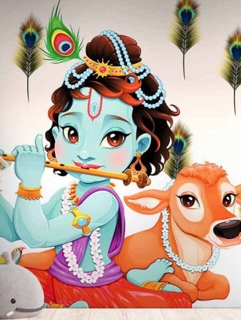 Cute Baby Krishna Wallpaper For Kids Room