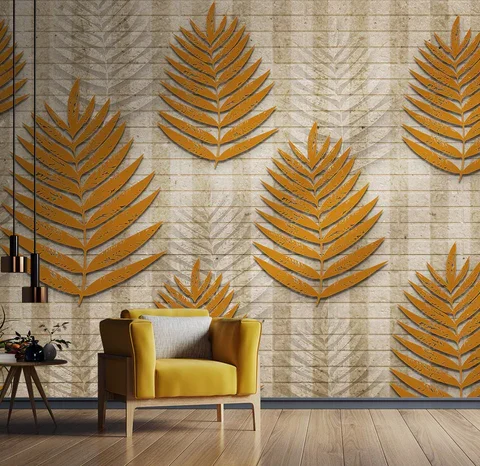 Golden Palm Leaves wallpaper for wall