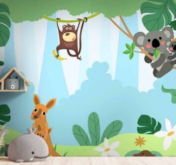 Happy Animal in The Forest 3D Wallpaper