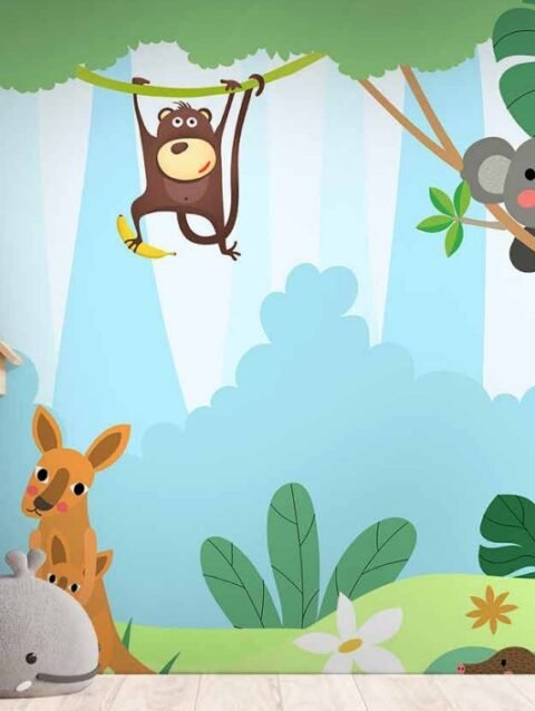 Happy Animal in The Forest 3D Wallpaper