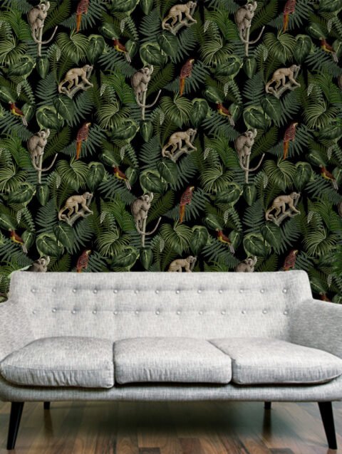 3D Tropical Nature Wallpaper For Living Room Wall | 50'sqft