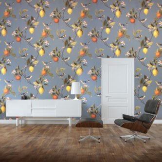 3D botanical Multicolor Wallpaper For Living Room Wall | 50'sqft