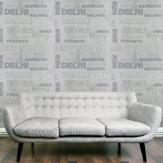 Modern White Text Design Wallpaper For Room Wall | 50'sqft