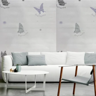 White, Butterfly Design Wallpaper For Room Wall | 50'sqft