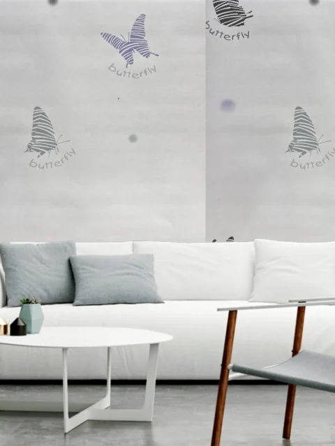 White, Butterfly Design Wallpaper For Room Wall | 50'sqft