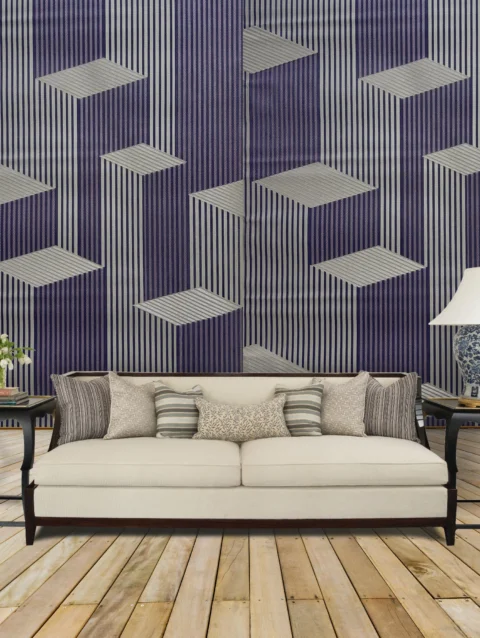 Black 3D Stripes Design Wallpaper For Home Wall | 50'sqft