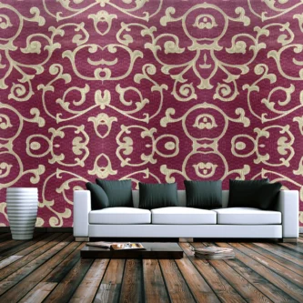 Red Foral Wallpaper For House Wall | 50'sqft