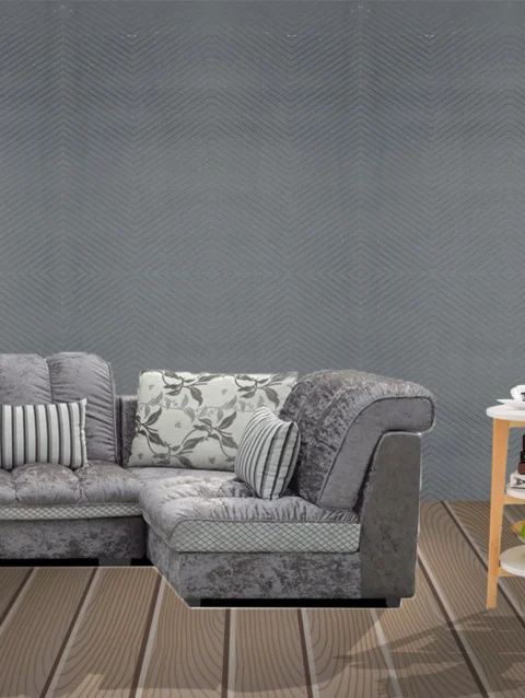 Zigzag Design Gray Wallpaper For Living Room
