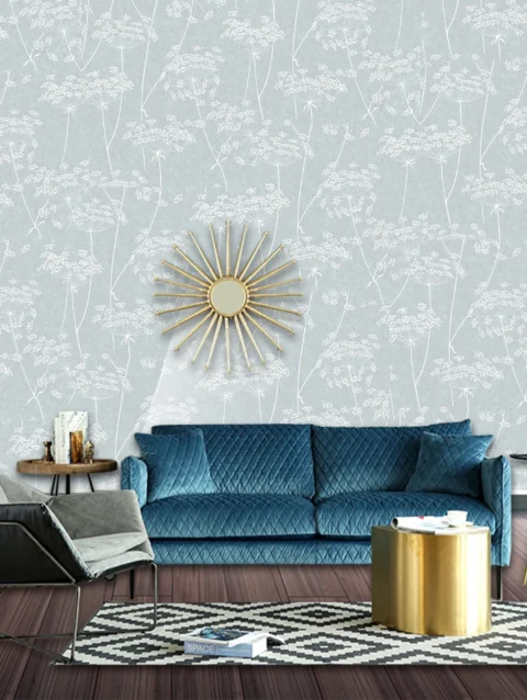 Easy Aura Sage Floral Wallpaper For Living Room