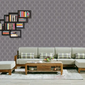 Optical Geo Gray Wallpaper For Bed Room