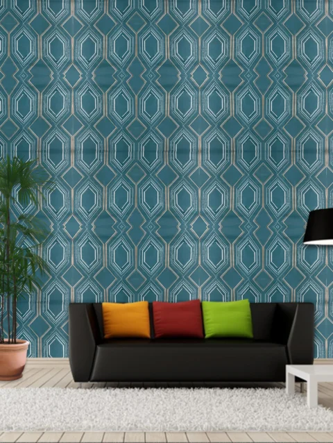 Easy Luxe Geo Wallpaper For Living Room