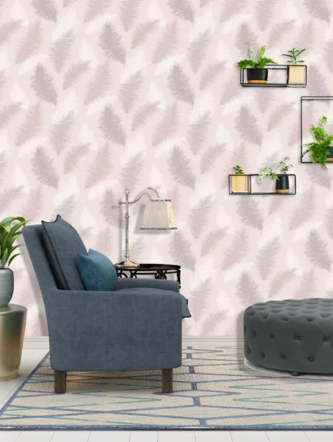 Feathers Glitter Wallpaper For Living Room