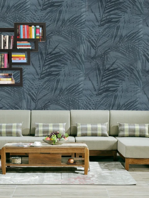 Gulf Tropical Leaves Wallpaper For Living Room