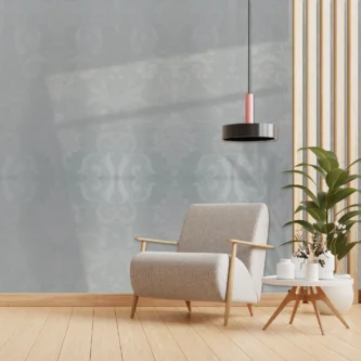 Damask seamless pattern Grey Wallpaper For Living Room