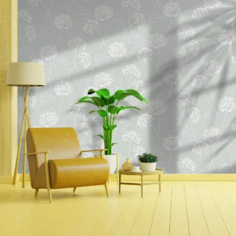 Grey Floral Wallpaper