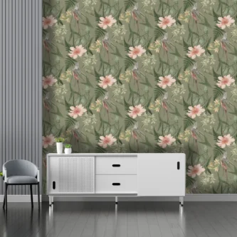 Tropical Floral Wallpaper For Home Wall