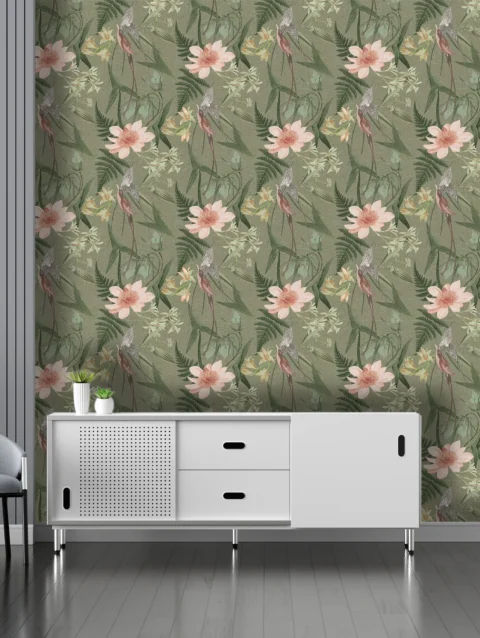 Tropical Floral Wallpaper For Home Wall