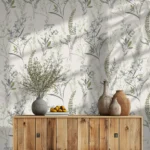 Fresco Jasmin Fern Floral Green Wallpaper For Home Wall