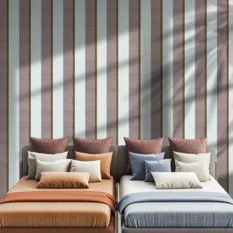 Pinstripe Wallpaper Latte For Home Wall