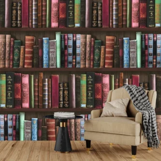 Papel De Parede Biblioteca Wallpaper For Home Wall