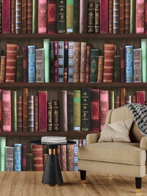 Papel De Parede Biblioteca Wallpaper For Home Wall