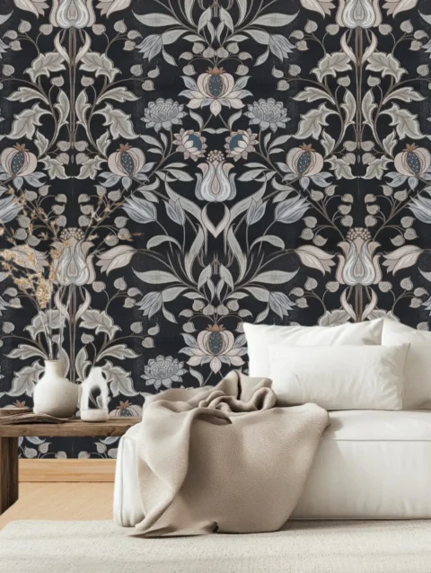 Nouveau Floral Multi Wallpaper For House wall