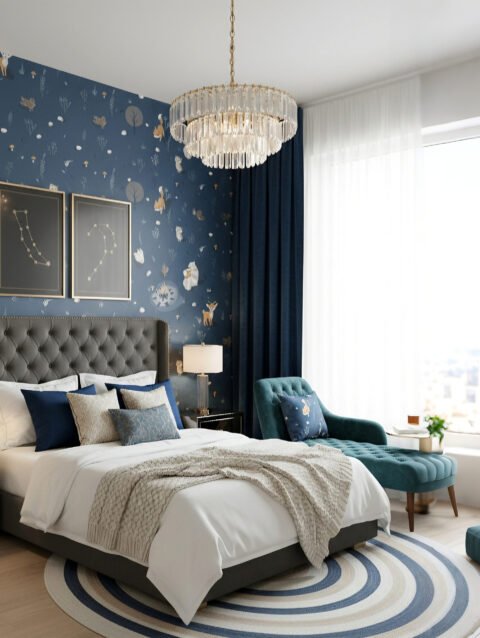 Woodland Night Sky Wallpaper For Wall