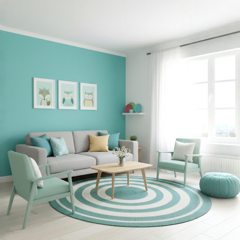 Aqua Breeze Wallpaper For Wall - Image 1